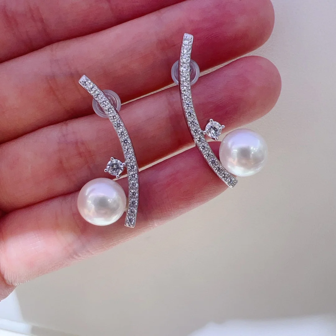 MeiBaPJ 8-9mm Natural Nearround Pearls Fashion Drop Earrings DIY Genuine 925 Silver Fine Wedding Jewelry for Women
MeiBaPJ 8-9mm Natural Nearround Pearls Fashion Drop Earrings DIY Genuine 925 Silver Fine Wedding Jewelry for Women