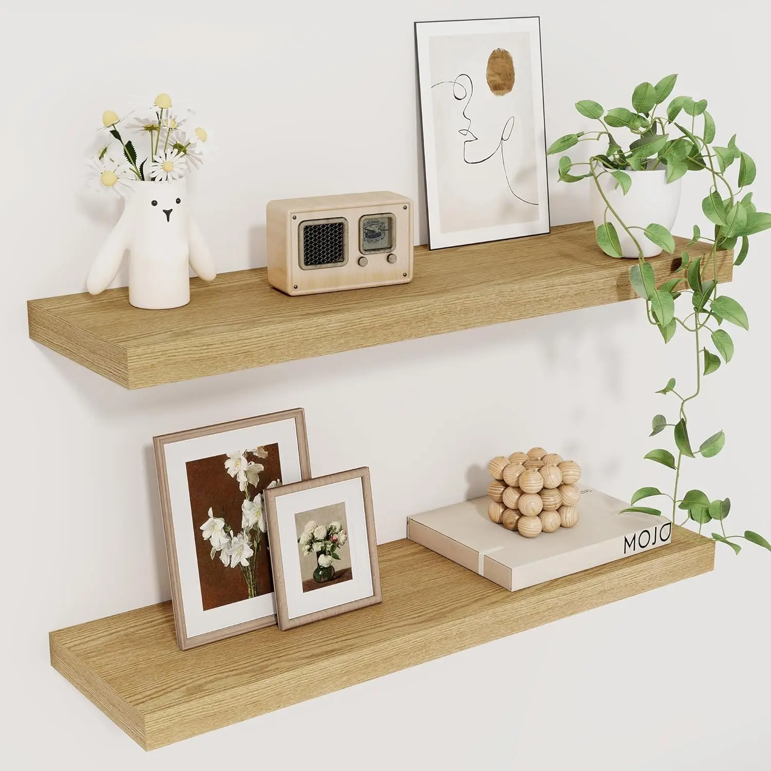 Floating Wall Shelves 22.5' Rustic Oak, Set of 2 with Invisible Brackets for Living Room & Bathroom Storage
Floating Wall Shelves 22.5' Rustic Oak, Set of 2 with Invisible Brackets for Living Room & Bathroom Storage
