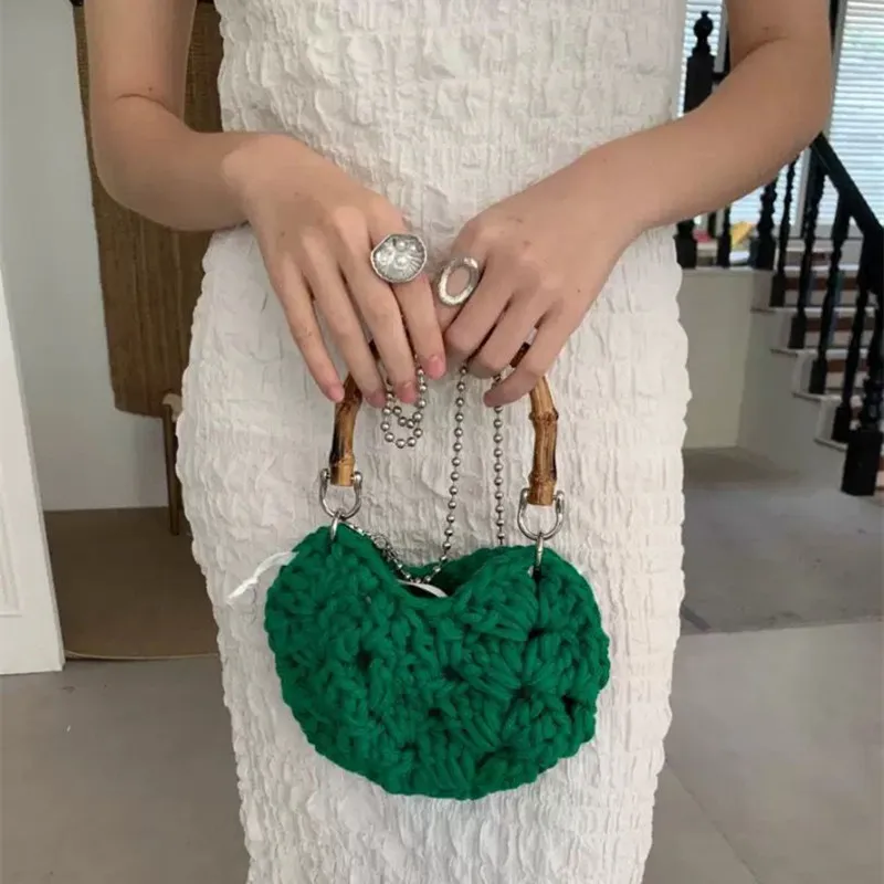 2025 Luxury Women Handmade Woven Bamboo Handle Handbags High End Retro Design Knitted Crossbody Bag Fashion Party Bucket Bag
2025 Luxury Women Handmade Woven Bamboo Handle Handbags High End Retro Design Knitted Crossbody Bag Fashion Party Bucket Bag