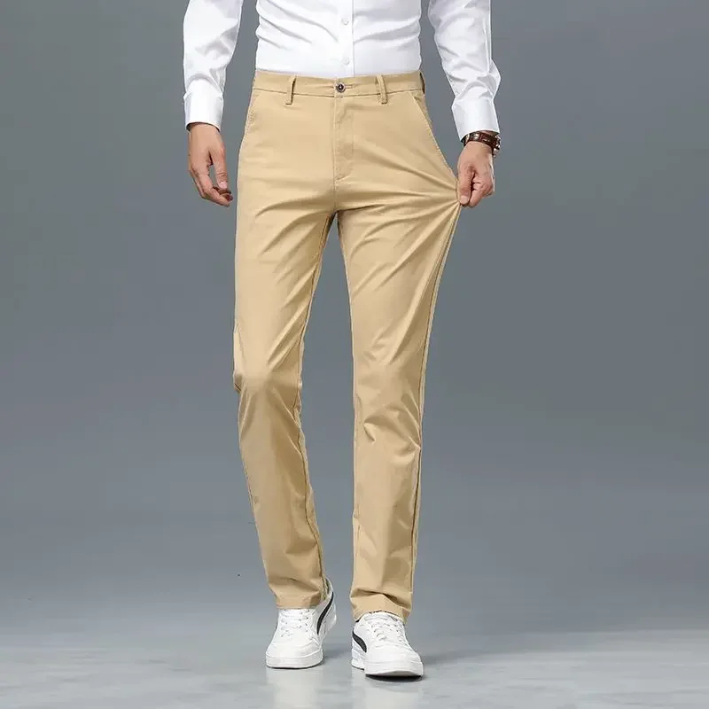 Cotton Men's Casual Pant Straight Fit Chino Trouser Male Classic Stretch Work Wear Office Business Formal Khaki Golf Dress Black
Cotton Men's Casual Pant Straight Fit Chino Trouser Male Classic Stretch Work Wear Office Business Formal Khaki Golf Dress Black