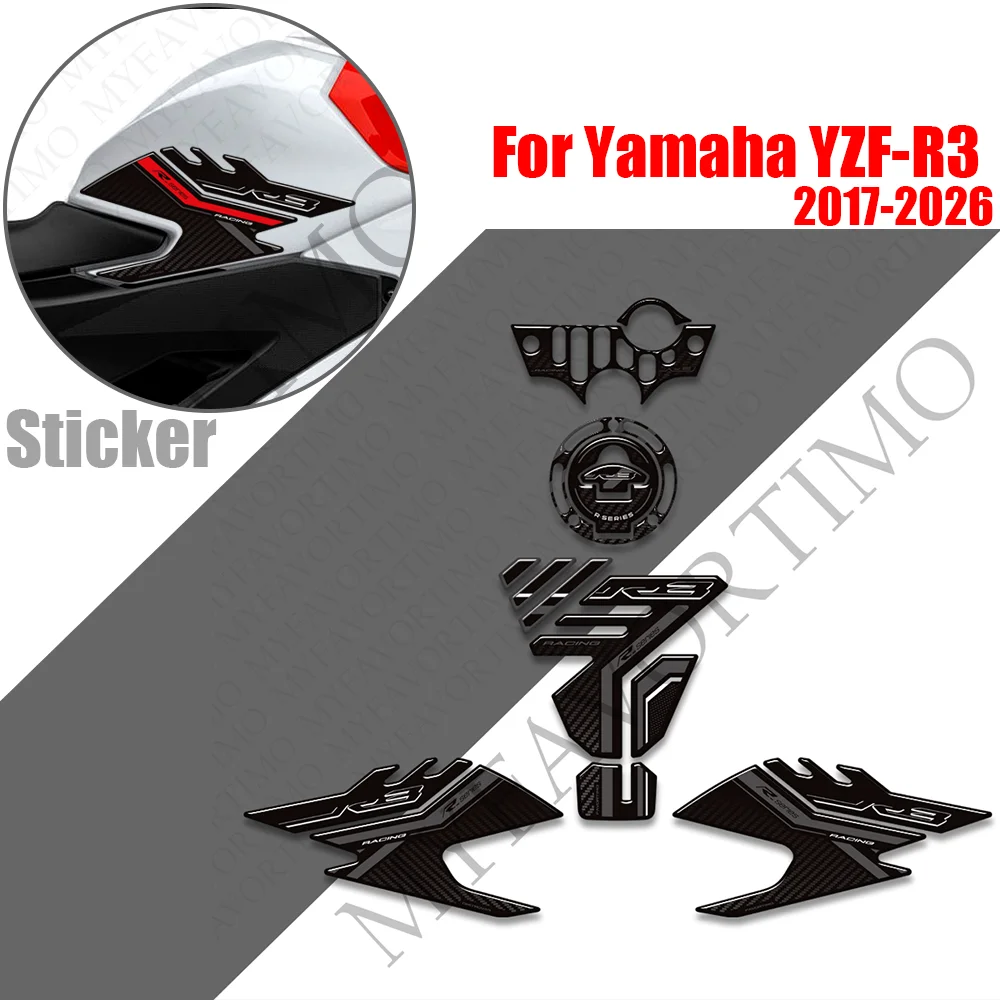 For Yamaha YZF-R3 Motorcycle Tank Pad TankPad Cap Grips Gas Fuel Kit Knee Stickers Decals Protection YZFR3 YZF R3 2017 - 2026
For Yamaha YZF-R3 Motorcycle Tank Pad TankPad Cap Grips Gas Fuel Kit Knee Stickers Decals Protection YZFR3 YZF R3 2017 - 2026