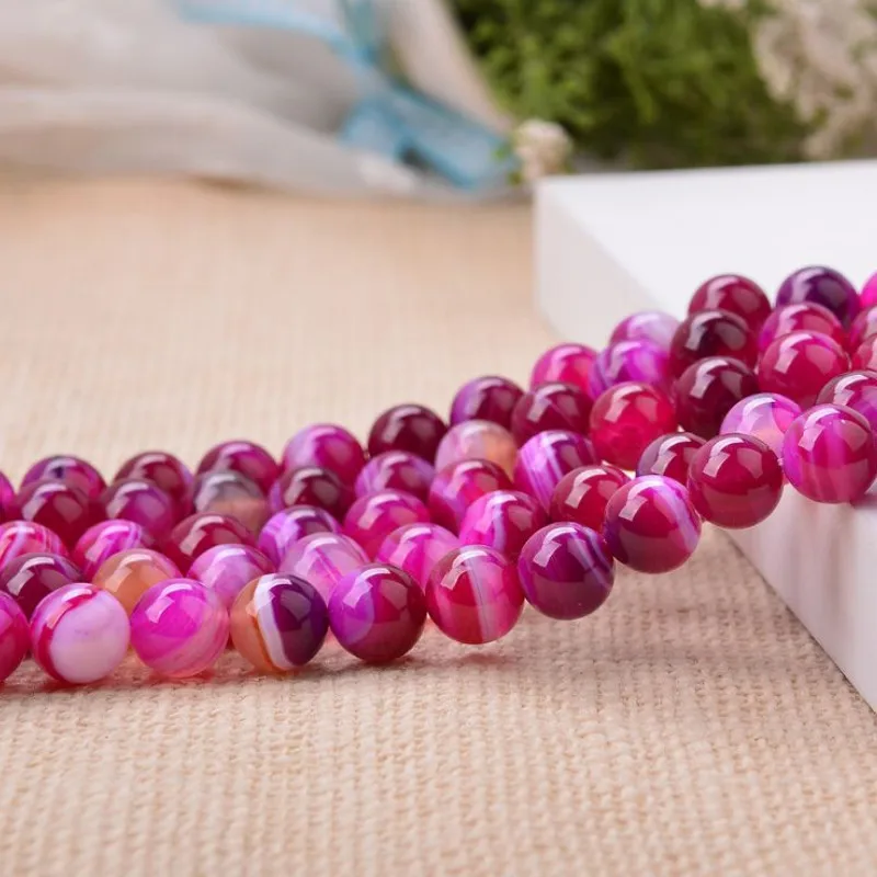 Natural Red Striped Agate Loose Beads Gemstone Smooth Round Bead for Jewelry Making
Natural Red Striped Agate Loose Beads Gemstone Smooth Round Bead for Jewelry Making