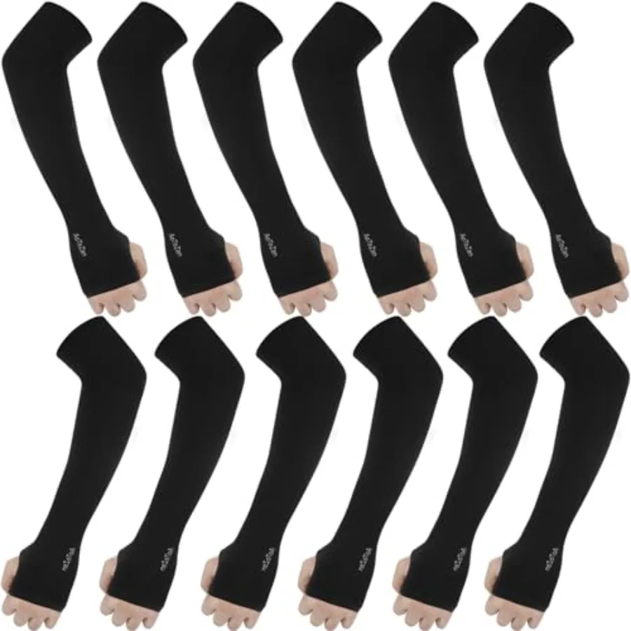 Sun Sleeves for Men Women with Thumb Hole, 6 Pairs Black UV Protection SPF UPF50+, Keep you Cooling in Summer
Sun Sleeves for Men Women with Thumb Hole, 6 Pairs Black UV Protection SPF UPF50+, Keep you Cooling in Summer