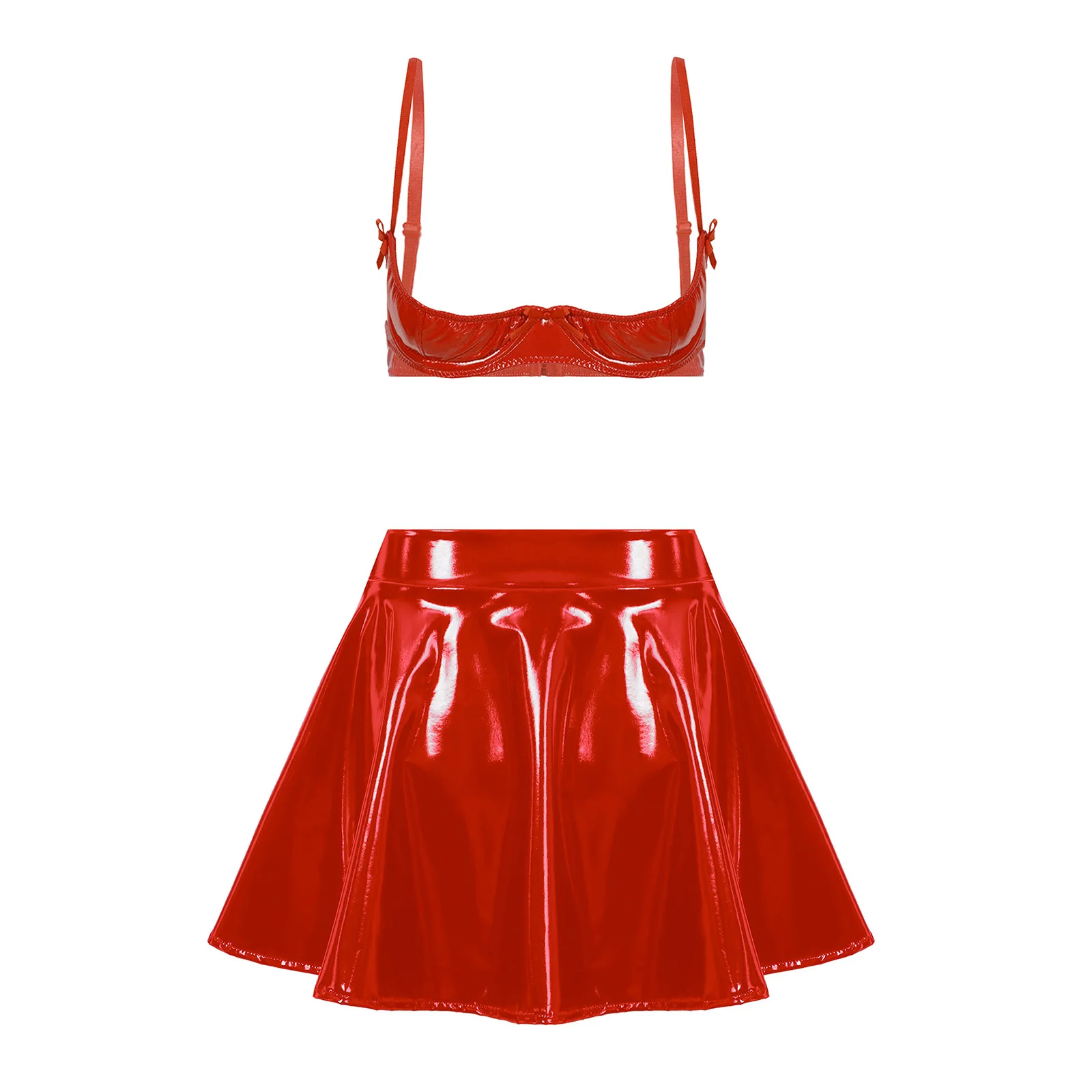 Women Wet Look PU Leather Lingerie Set Backless Open Cup Bra Top And High Waist Open Crotch Underwear Garter Clips Nightwear
Women Wet Look PU Leather Lingerie Set Backless Open Cup Bra Top And High Waist Open Crotch Underwear Garter Clips Nightwear