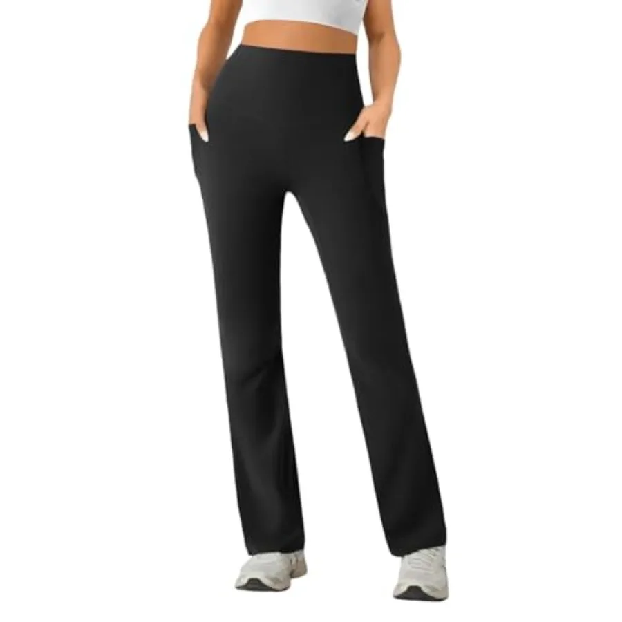 Womens High Waist Yoga Pants Stretchy Casual Trousers Straight Leg Pull On Side Pockets
Womens High Waist Yoga Pants Stretchy Casual Trousers Straight Leg Pull On Side Pockets