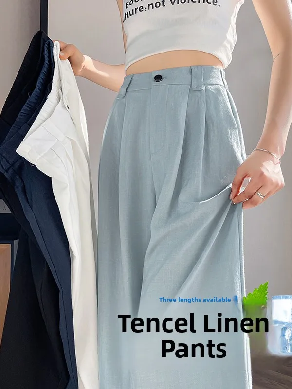 Summer 2026 High Waist Wide Leg Pants Casual Linen Ice Silk Loose Fit Floor Length Trousers Women's Long Pants Straight Cut
Summer 2026 High Waist Wide Leg Pants Casual Linen Ice Silk Loose Fit Floor Length Trousers Women's Long Pants Straight Cut