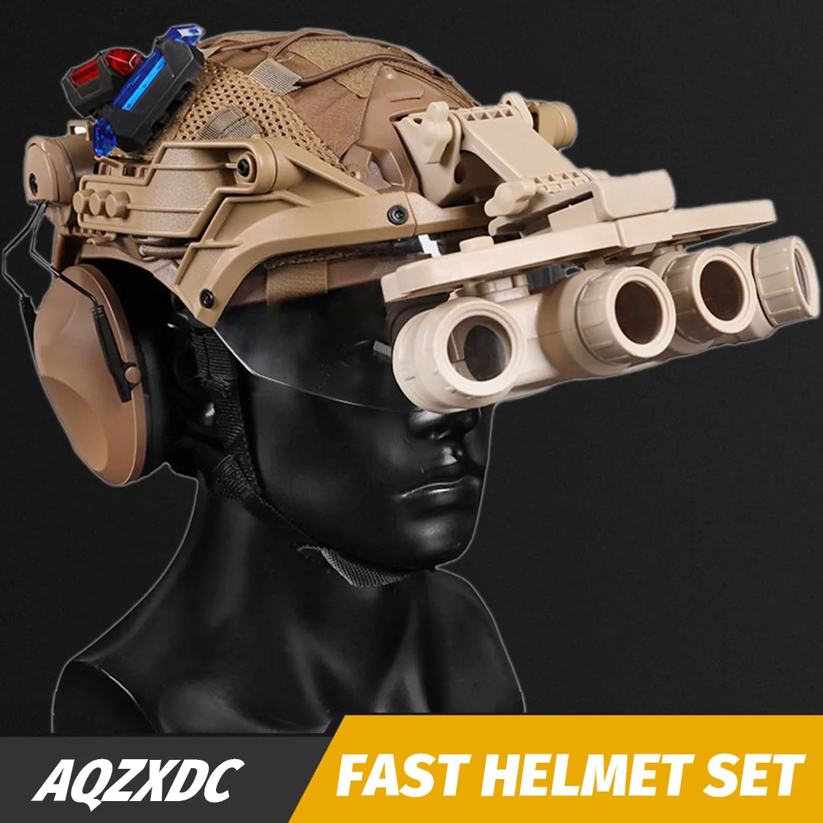 Tactical Airsoft Helmet Set with Earphones Goggles Night Vision Model Outdoor Shooting Equipment for Role Playing Movie Props
Tactical Airsoft Helmet Set with Earphones Goggles Night Vision Model Outdoor Shooting Equipment for Role Playing Movie Props