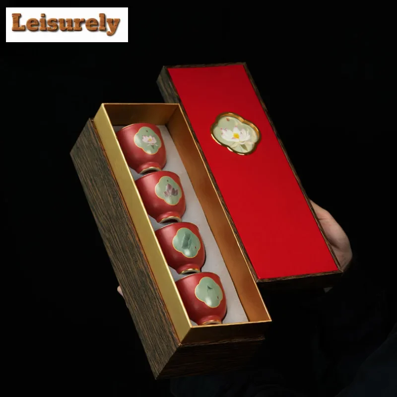 100ml Handmade Four Lotus Kiln Change Teacup Tea Bowl Set Of Cups Tea-tasting Meditation Cup Chazhan Master Cups Cafes Gift Box
100ml Handmade Four Lotus Kiln Change Teacup Tea Bowl Set Of Cups Tea-tasting Meditation Cup Chazhan Master Cups Cafes Gift Box