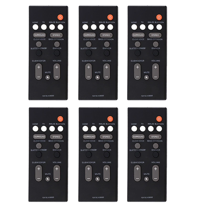 Hot Sale6x Remote Control FSR78 ZV28960 For Yamaha YAS-106 YAS-207 ATS-1060 YAS-107 ATS-1070 Bluetooth Soundbar System
Hot Sale6x Remote Control FSR78 ZV28960 For Yamaha YAS-106 YAS-207 ATS-1060 YAS-107 ATS-1070 Bluetooth Soundbar System