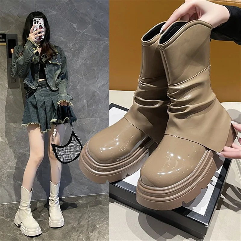 2023 Platform Boots Gothic Short Boots Fashion Back Zippers Ankle Boots Platform Thick Sole Ladies Chelsea Booties
2023 Platform Boots Gothic Short Boots Fashion Back Zippers Ankle Boots Platform Thick Sole Ladies Chelsea Booties