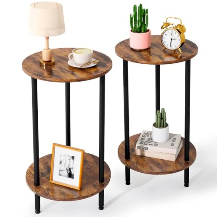 Round Side Table Set of 2 2-Tier End Table Small Round Nightstands with Storage Modern Accent/Bedside Table for Living Room Bed
Round Side Table Set of 2 2-Tier End Table Small Round Nightstands with Storage Modern Accent/Bedside Table for Living Room Bed
