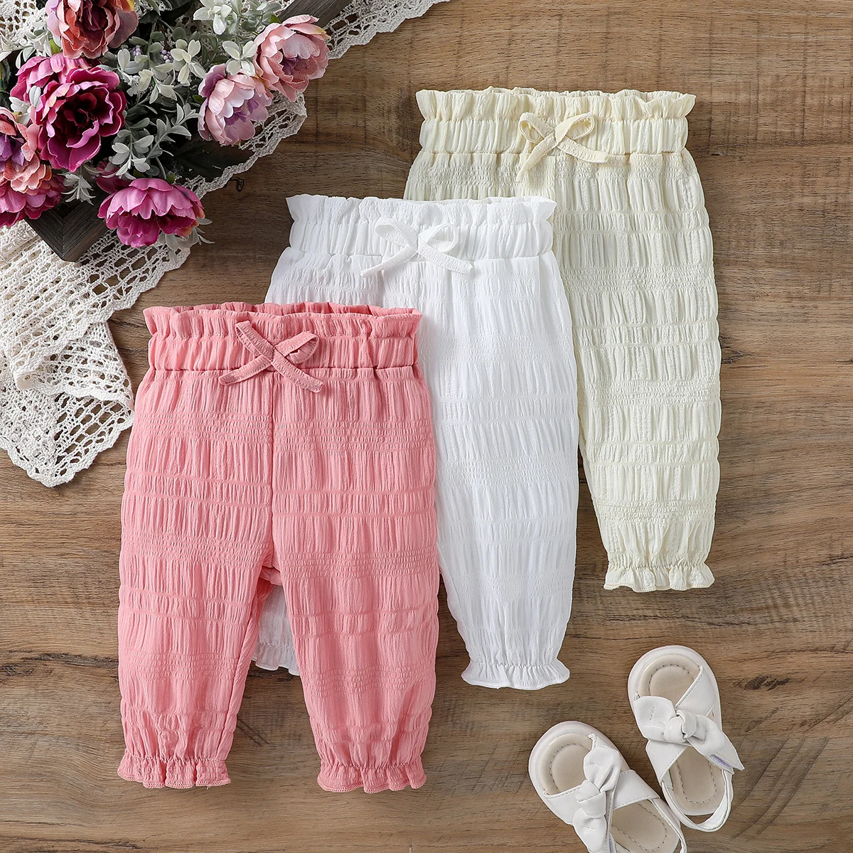 2025 New Style Bowknot Solid Color Mosquito-Proof Pants Three-Piece Set for Summer Fashion and Casual Outfit
2025 New Style Bowknot Solid Color Mosquito-Proof Pants Three-Piece Set for Summer Fashion and Casual Outfit