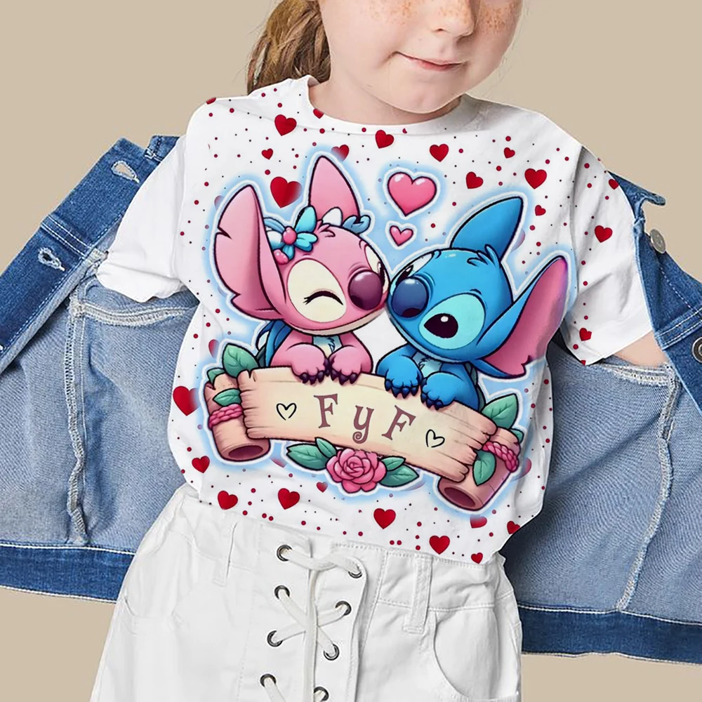 Cute Stitch 3D printed children's T-shirt, sweet short-sleeved for girls, sports T-shirt for boys
Cute Stitch 3D printed children's T-shirt, sweet short-sleeved for girls, sports T-shirt for boys