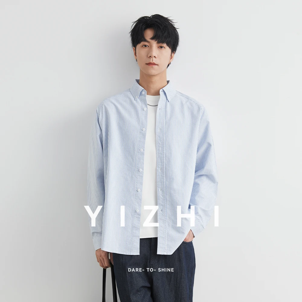 Fashion Men's Blue Cotton Striped Shirt 2025 Autumn New Lapel Loose Long Sleeve Shirt Casual Jacket Tops Men's Clothing
Fashion Men's Blue Cotton Striped Shirt 2025 Autumn New Lapel Loose Long Sleeve Shirt Casual Jacket Tops Men's Clothing