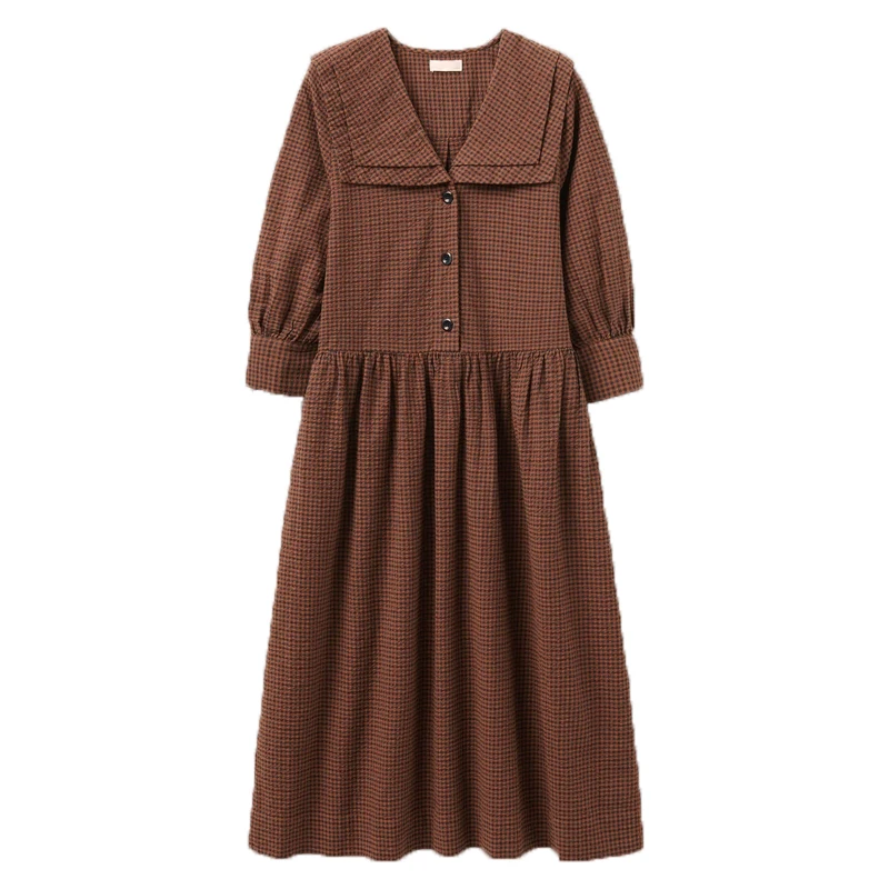 Polo Collar Plaid Dress Women 2023 New Fashion Medium Length Pullover Dress Summer Medium Sleeve Women's Clothing
Polo Collar Plaid Dress Women 2023 New Fashion Medium Length Pullover Dress Summer Medium Sleeve Women's Clothing