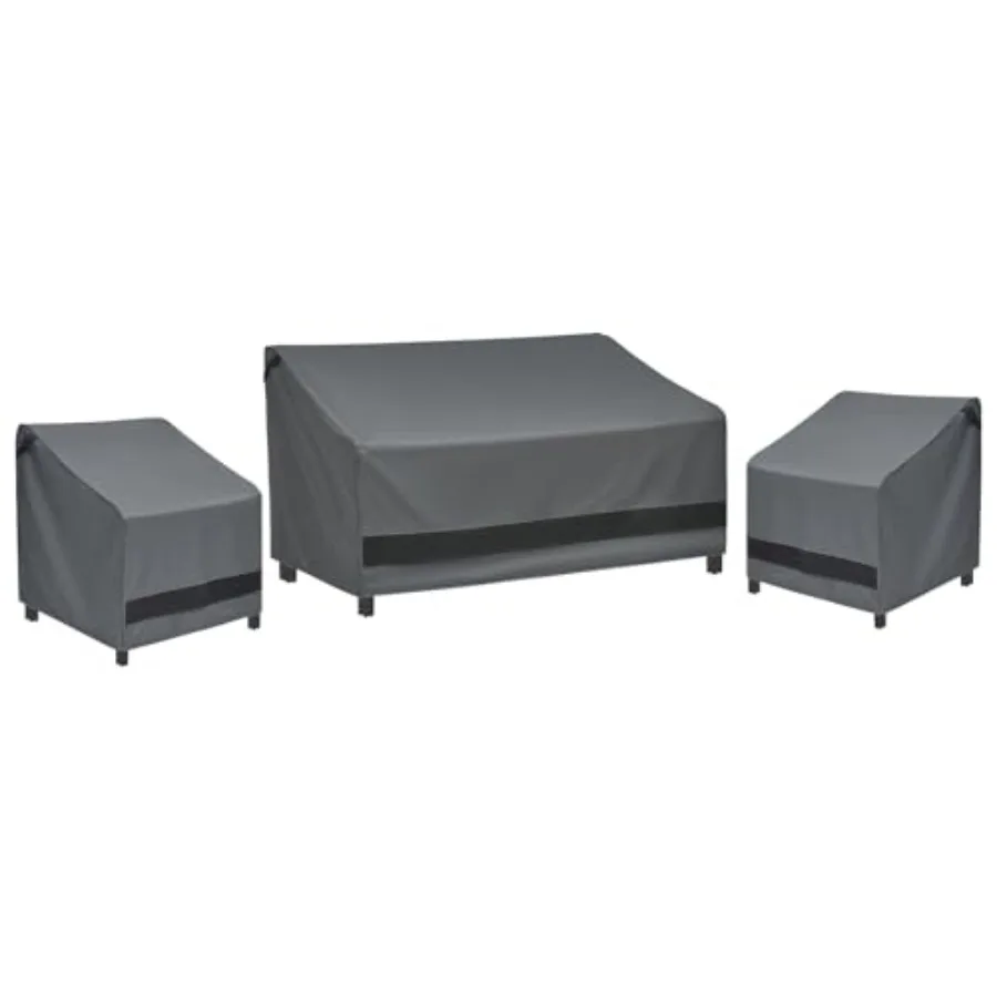 3-Piece Patio Furniture Chair Covers Set for Deck Backyard: 600D Heavy-Duty Waterproof Gray Covers, Windproof All-Weather Prote
3-Piece Patio Furniture Chair Covers Set for Deck Backyard: 600D Heavy-Duty Waterproof Gray Covers, Windproof All-Weather Prote