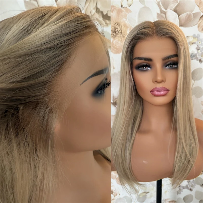 Ombre Ash Blonde Wig Luxury HD Lace Front Wig Synthetic Straight Wig Natural Preplucked Hairline with Baby Hair Blend Human Hair
Ombre Ash Blonde Wig Luxury HD Lace Front Wig Synthetic Straight Wig Natural Preplucked Hairline with Baby Hair Blend Human Hair