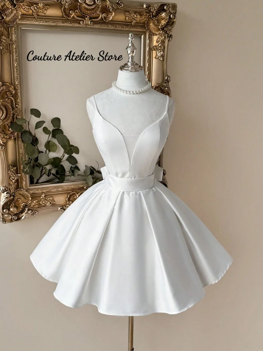 White Spaghetti Mini Prom Dress A Line Wedding Party Dresses Sleeveless Floral Mini Cocktail Dress Formal Gown Customized
White Spaghetti Mini Prom Dress A Line Wedding Party Dresses Sleeveless Floral Mini Cocktail Dress Formal Gown Customized