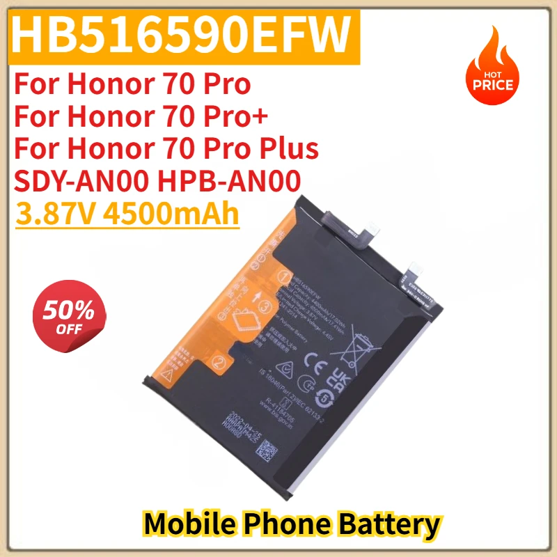 HB516590EFW High Quality Phone Battery 3.87V 4500mAh For Honor 70 Pro/70 Pro+/70 Pro Plus SDY-AN00 HPB-AN00 Brand New
HB516590EFW High Quality Phone Battery 3.87V 4500mAh For Honor 70 Pro/70 Pro+/70 Pro Plus SDY-AN00 HPB-AN00 Brand New