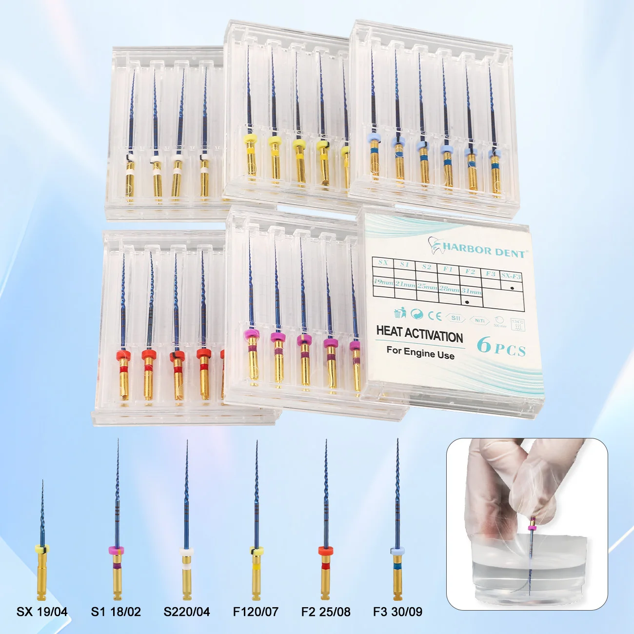 6pcs/bag Dental Root Canal Heat Treated Control Memory Ni-Ti Wire Bendable Dental Pulp Treatment Oral Tool
6pcs/bag Dental Root Canal Heat Treated Control Memory Ni-Ti Wire Bendable Dental Pulp Treatment Oral Tool
