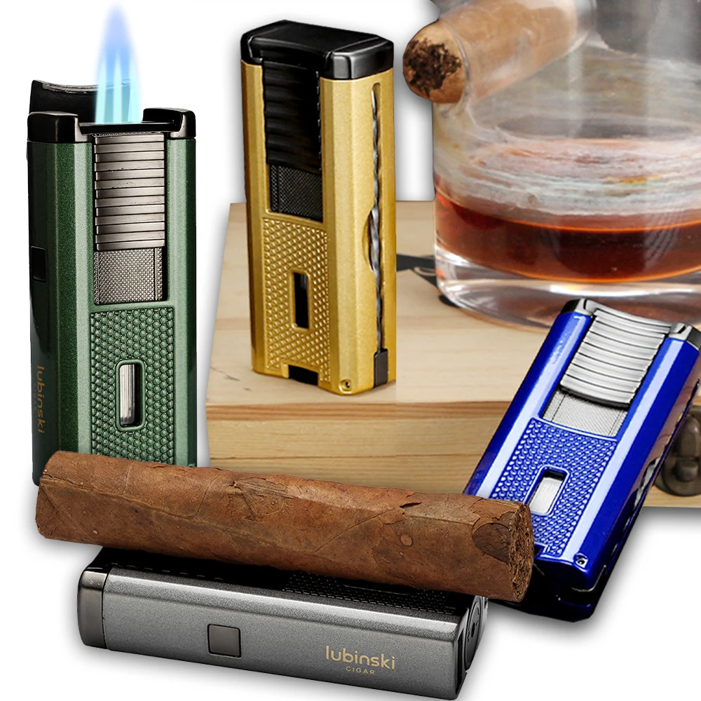 LUBINSKI 3 Torch Lighters Cigar Accessories Metal Portable With Needles Draw Tool Cigar Punch Butane Cigar Lighter
LUBINSKI 3 Torch Lighters Cigar Accessories Metal Portable With Needles Draw Tool Cigar Punch Butane Cigar Lighter