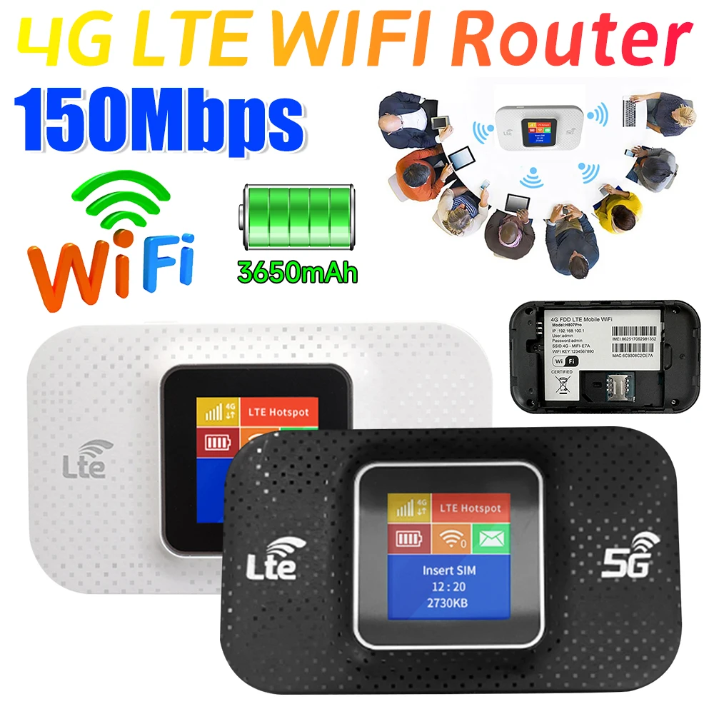 4G Lte WIFI Router Wireless Portable Router 150Mbps Mobile WiFi Router Pocket WIFI Router Sim Card Slot WIFI Hotpot for Home
4G Lte WIFI Router Wireless Portable Router 150Mbps Mobile WiFi Router Pocket WIFI Router Sim Card Slot WIFI Hotpot for Home