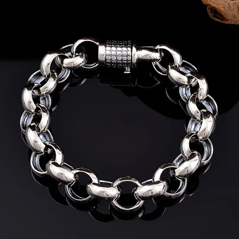 Real Solid 925 Sterling Silver Chain Men 16mm Cable Rolo Circle Link Bracelet 62g/24cm
Real Solid 925 Sterling Silver Chain Men 16mm Cable Rolo Circle Link Bracelet 62g/24cm