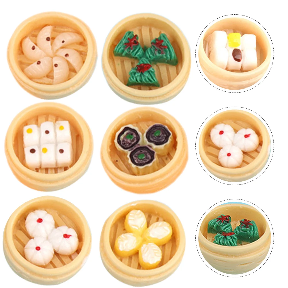 6 Pcs Miniature Food Toy Resin naments High Simulation Steamed Buns Steamer Decor Vivid Color Mini House Decoration
6 Pcs Miniature Food Toy Resin naments High Simulation Steamed Buns Steamer Decor Vivid Color Mini House Decoration