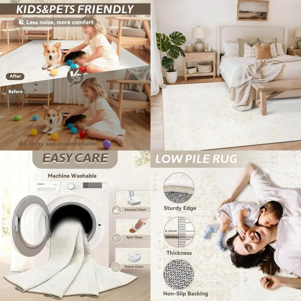 Винтажные коврики 6x9 в стиле ретро — мягкий, моющийся, нескользящий ковер для гостиных, спален и офисов (бежевый)
Винтажные коврики 6x9 в стиле ретро — мягкий, моющийся, нескользящий ковер для гостиных, спален и офисов (бежевый)