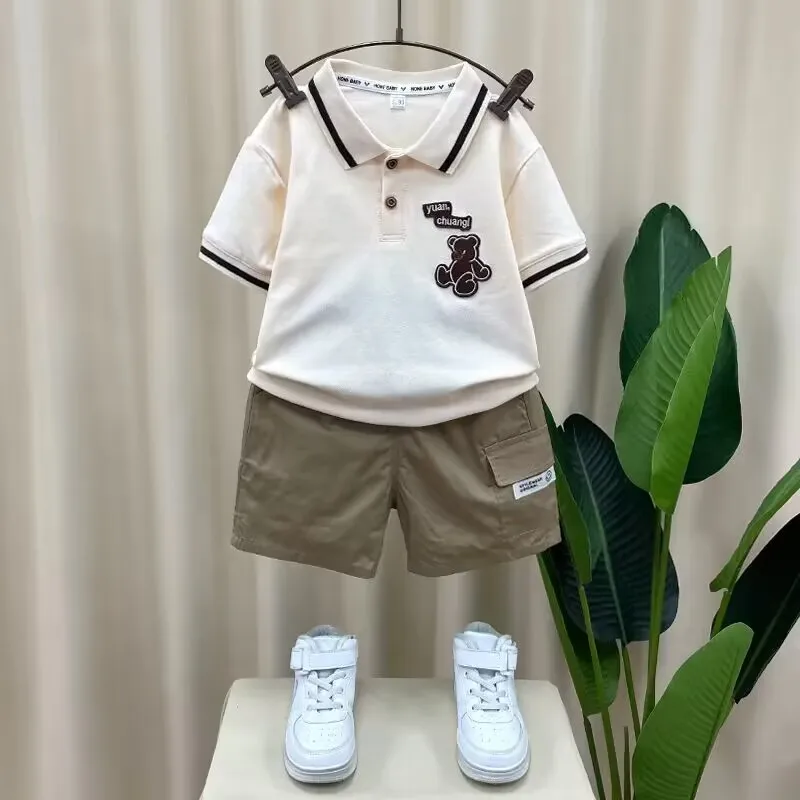 Boys Polo Shirt Set Summer 2023 New Children's Baby Cotton Short Sleeve T-shirt Shorts Set Boys Clothing Set
Boys Polo Shirt Set Summer 2023 New Children's Baby Cotton Short Sleeve T-shirt Shorts Set Boys Clothing Set