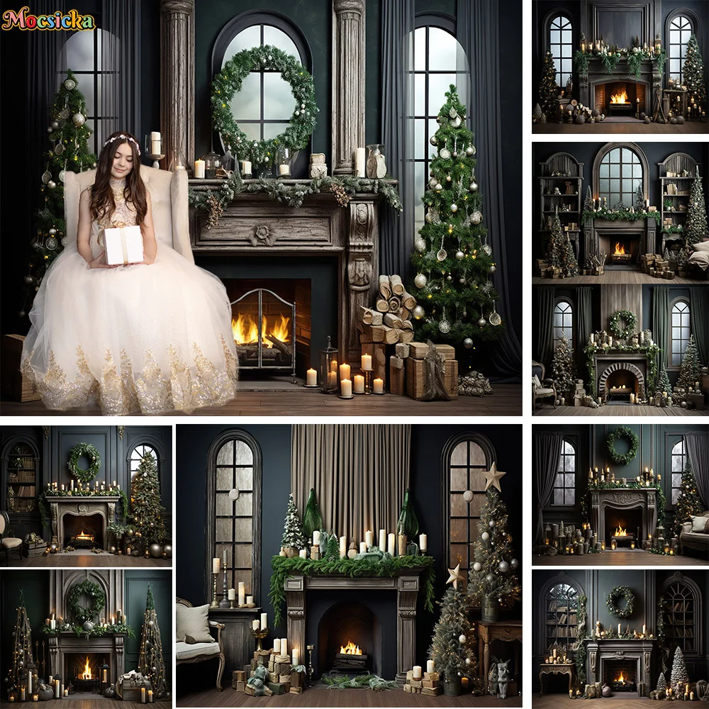 Retro Christmas Fireplace Background Studio Photography Green Xmas Tree Window Room Backdrop Decoration Family Portrait Photo
Retro Christmas Fireplace Background Studio Photography Green Xmas Tree Window Room Backdrop Decoration Family Portrait Photo