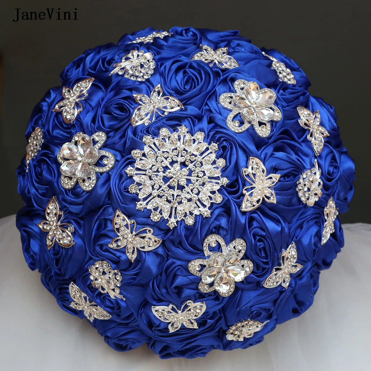 JaneVini Royal Blue Bridal Bouquets Flowers with Silver Crystals Artificial Satin Roses Bride Fake Bouquet Wedding Accessories
JaneVini Royal Blue Bridal Bouquets Flowers with Silver Crystals Artificial Satin Roses Bride Fake Bouquet Wedding Accessories