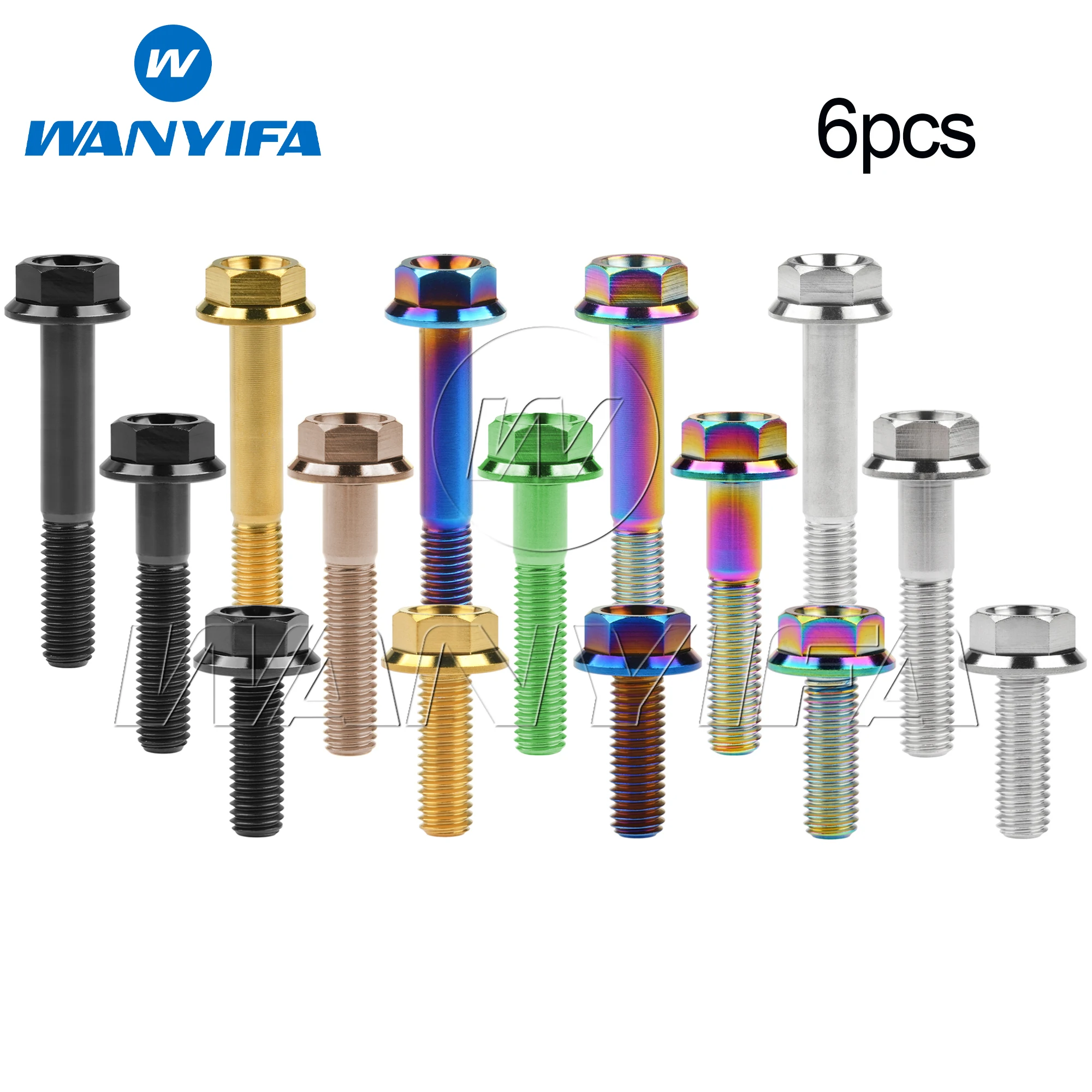 Wanyifa 6pcs Titanium Bolts M8x15 20 25 30 35 40 45 50 55mm DIN6921 Flange Hexagon Head Screws for Motorcycle Bicycle Car
Wanyifa 6pcs Titanium Bolts M8x15 20 25 30 35 40 45 50 55mm DIN6921 Flange Hexagon Head Screws for Motorcycle Bicycle Car