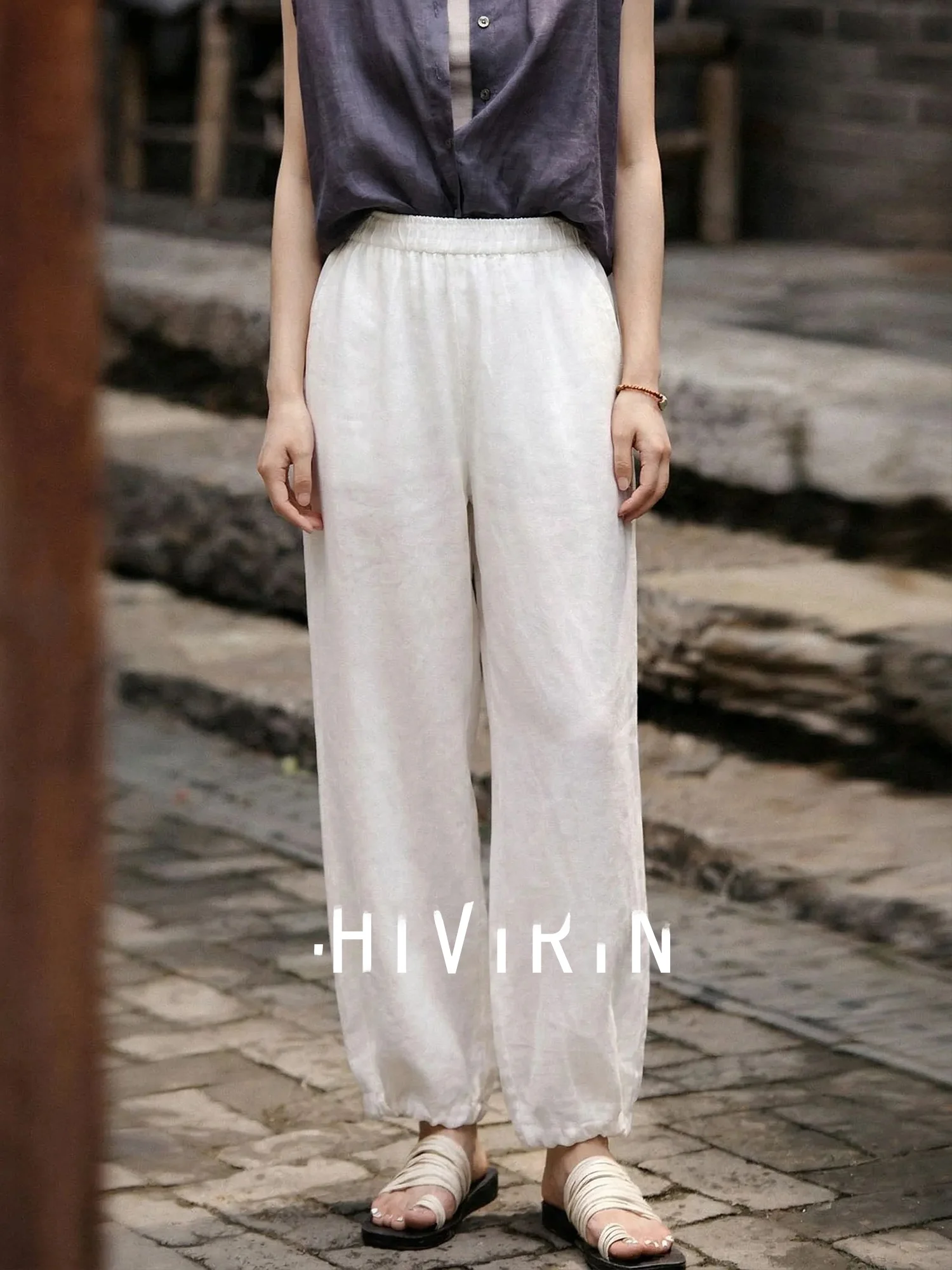 Chivirin Linen Wide Leg Pants Women's Summer Loose Fit Elastic Waist Casual Trousers Straight Cut Loose Feeling White Pants
Chivirin Linen Wide Leg Pants Women's Summer Loose Fit Elastic Waist Casual Trousers Straight Cut Loose Feeling White Pants