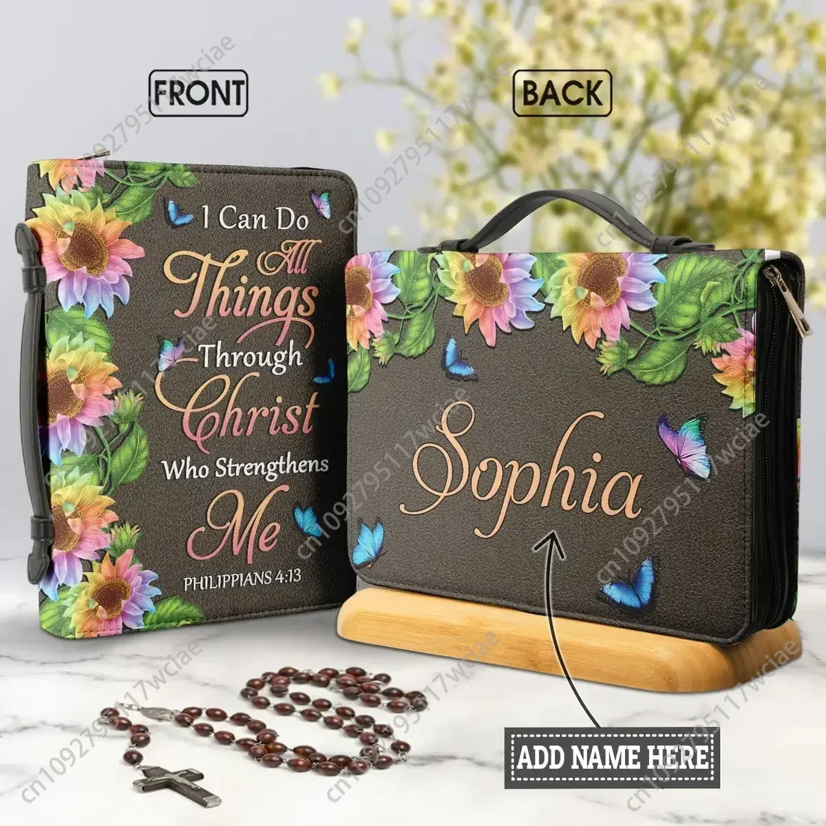 Bible Cover Case Bible Verse Excerpt Butterflies Floral Print Handbag Zippered Handle Portable Bible Storage Bags Customized
Bible Cover Case Bible Verse Excerpt Butterflies Floral Print Handbag Zippered Handle Portable Bible Storage Bags Customized