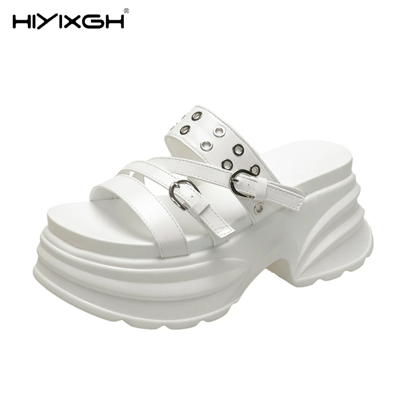 Women's Chunky Slippers 2026 Summer High Platform Wedges Punk Shoes Woman Buckle Beach Flip Flops Thick Bottom Sandalias Mujer
Women's Chunky Slippers 2026 Summer High Platform Wedges Punk Shoes Woman Buckle Beach Flip Flops Thick Bottom Sandalias Mujer