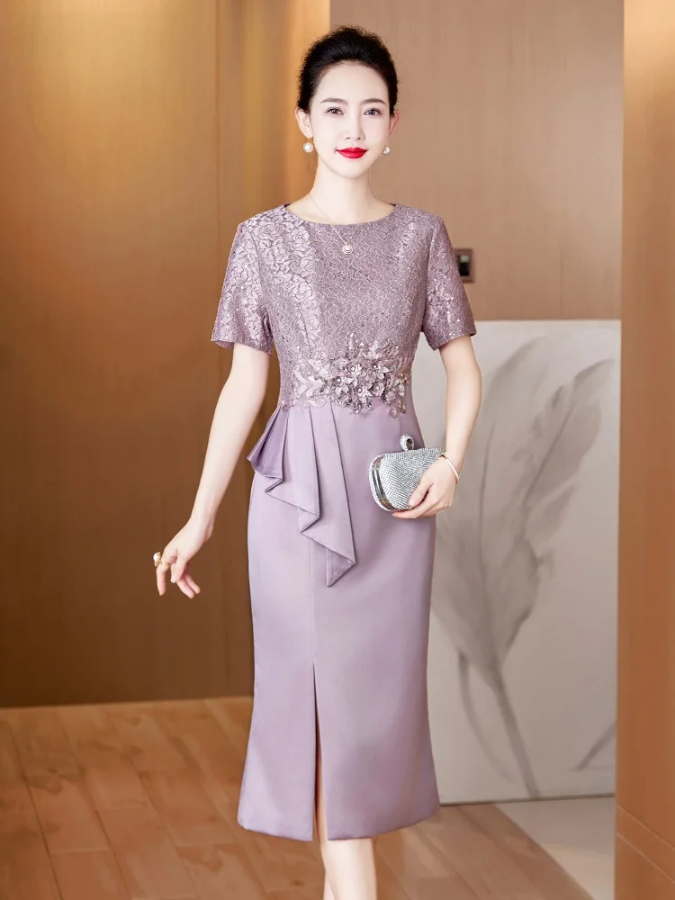 Elegant Light Purple Wedding Dress for Middle-Aged Mothers Summer Wedding Celebration Costume High-Quality Polyester Fiber
Elegant Light Purple Wedding Dress for Middle-Aged Mothers Summer Wedding Celebration Costume High-Quality Polyester Fiber