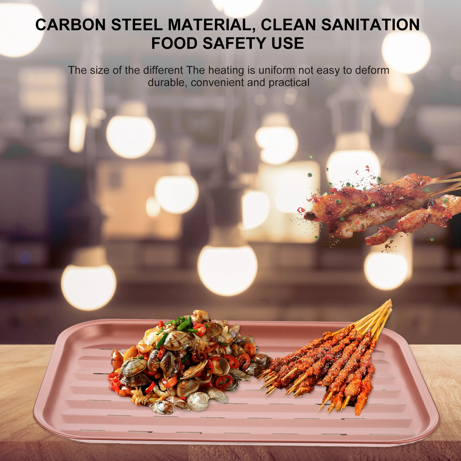 Portable Non stick BBQ Plate Compact Grill Pan Durable Carbon Steel Roasting Tool Outdoor BBQ Accessories Stove Barbecue Easy
Portable Non stick BBQ Plate Compact Grill Pan Durable Carbon Steel Roasting Tool Outdoor BBQ Accessories Stove Barbecue Easy