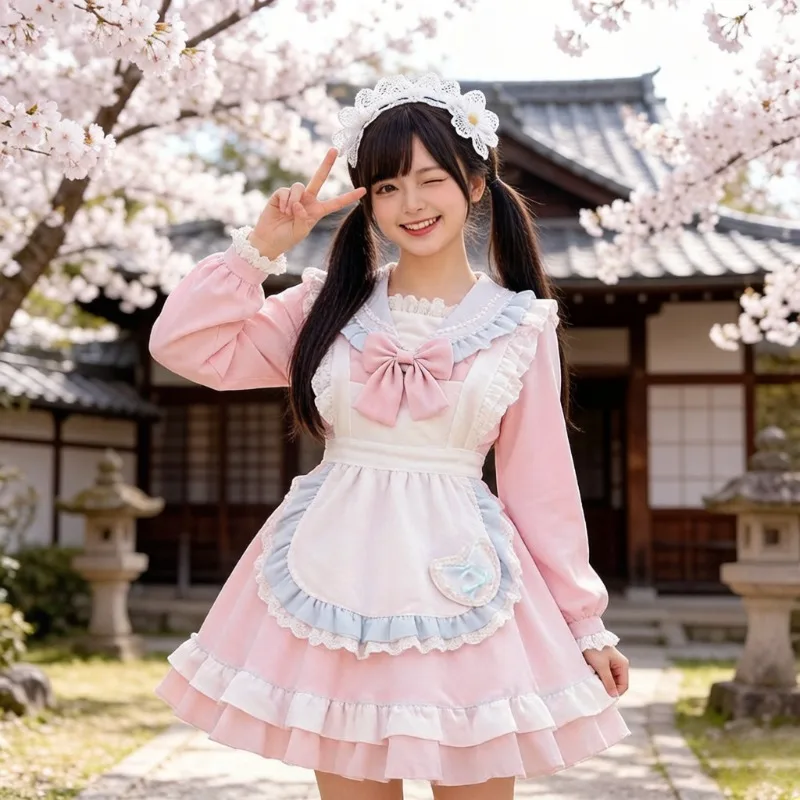 Daily Wear Japanese Sweet College Sailor Uniform Cos Maid Outfit Long Sleeve Dress Apron Set Cute Casual Role Play Party Costume
Daily Wear Japanese Sweet College Sailor Uniform Cos Maid Outfit Long Sleeve Dress Apron Set Cute Casual Role Play Party Costume