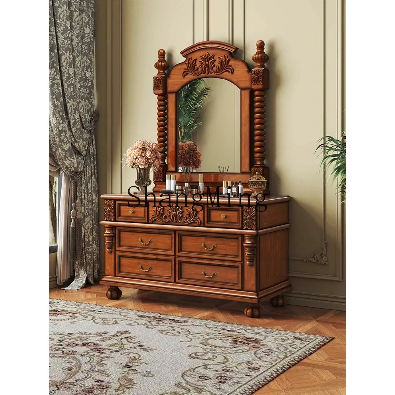 CL retro solid wood dresser bedroom modern simple mahogany new makeup table chest integrated
CL retro solid wood dresser bedroom modern simple mahogany new makeup table chest integrated