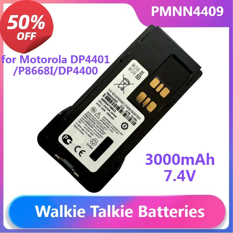 PMNN4409 Walkie Talkie Batteries for Motorola DP4401/P8668I/DP4400 Walkie Talkie Battery with TYPE-c
PMNN4409 Walkie Talkie Batteries for Motorola DP4401/P8668I/DP4400 Walkie Talkie Battery with TYPE-c
