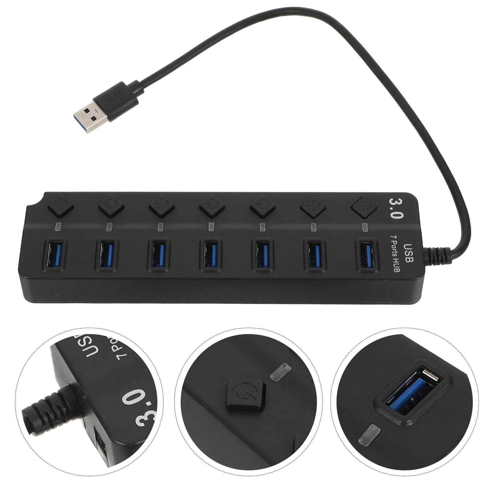 7 Port USB 3.0 Hub with Backup LED Indicator Thick Copper Core 5Gbps Fast Transfer USB Hub Adapter for Laptop Desktop
7 Port USB 3.0 Hub with Backup LED Indicator Thick Copper Core 5Gbps Fast Transfer USB Hub Adapter for Laptop Desktop
