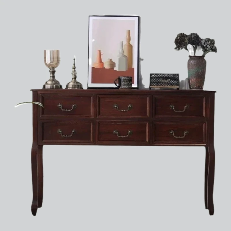 hot sale Retro Solid Wood Console Table for Entrance Decorative Double Drawer Tables Light Luxury Living Room Table for Ho
hot sale Retro Solid Wood Console Table for Entrance Decorative Double Drawer Tables Light Luxury Living Room Table for Ho