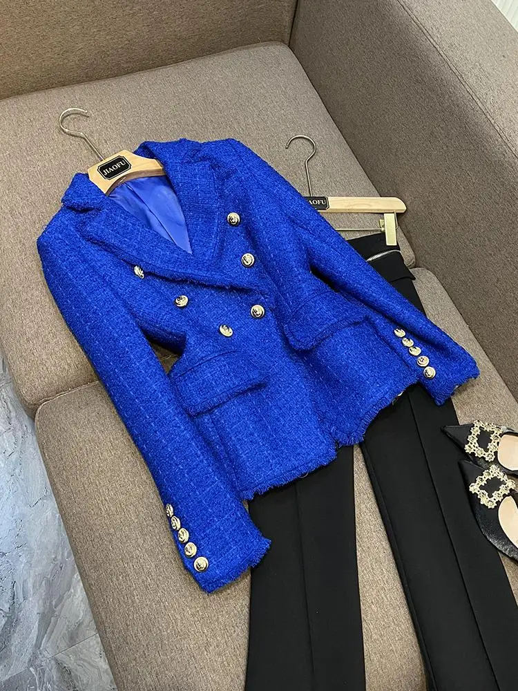 Зима 202, женский твидовый приталенный костюм Jaet с головой льва и пуговицами, двубортное пальто для поездок на работу, длинное све, обычная длина
Зима 202, женский твидовый приталенный костюм Jaet с головой льва и пуговицами, двубортное пальто для поездок на работу, длинное све, обычная длина