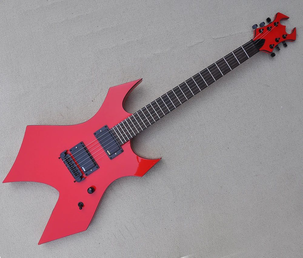 Red 6 Strings Electric Guitar with Black Binding,Rosewood Fretboard,Customizable
Red 6 Strings Electric Guitar with Black Binding,Rosewood Fretboard,Customizable