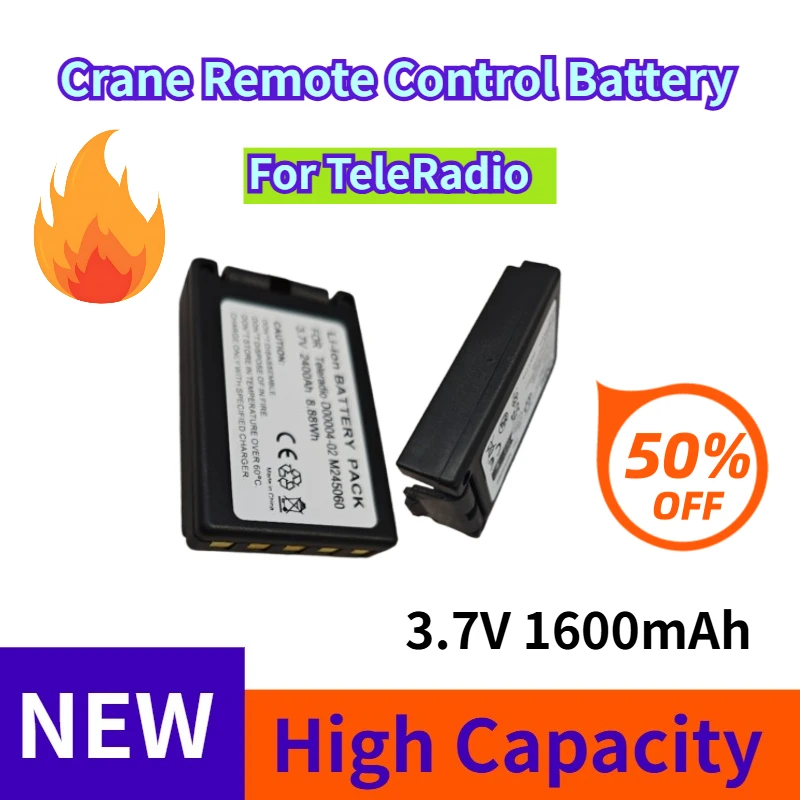 3.7V 1600mAh 5.92Wh Crane Remote Control Battery D00004-02 for TeleRadio
3.7V 1600mAh 5.92Wh Crane Remote Control Battery D00004-02 for TeleRadio