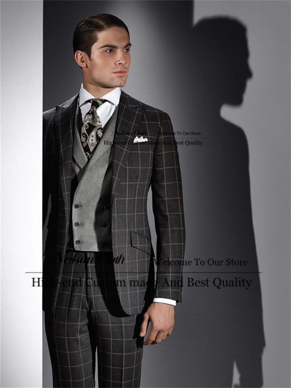 Формальные черные мужские пиджаки для выпускного вечера, комплекты из 3 предметов, клетчатые свадебные смокинги для жениха, жениха, индивидуальные остроконечные лацканы Terno Masculino
Формальные черные мужские пиджаки для выпускного вечера, комплекты из 3 предметов, клетчатые свадебные смокинги для жениха, жениха, индивидуальные остроконечные лацканы Terno Masculino