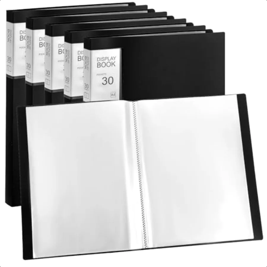 Folder with Plastic Sleeves 4 Pack 8.2x11.7 Black Portfolio Folder for Artwork Display Book 30 Pockets 60 Pages Capacity
Folder with Plastic Sleeves 4 Pack 8.2x11.7 Black Portfolio Folder for Artwork Display Book 30 Pockets 60 Pages Capacity