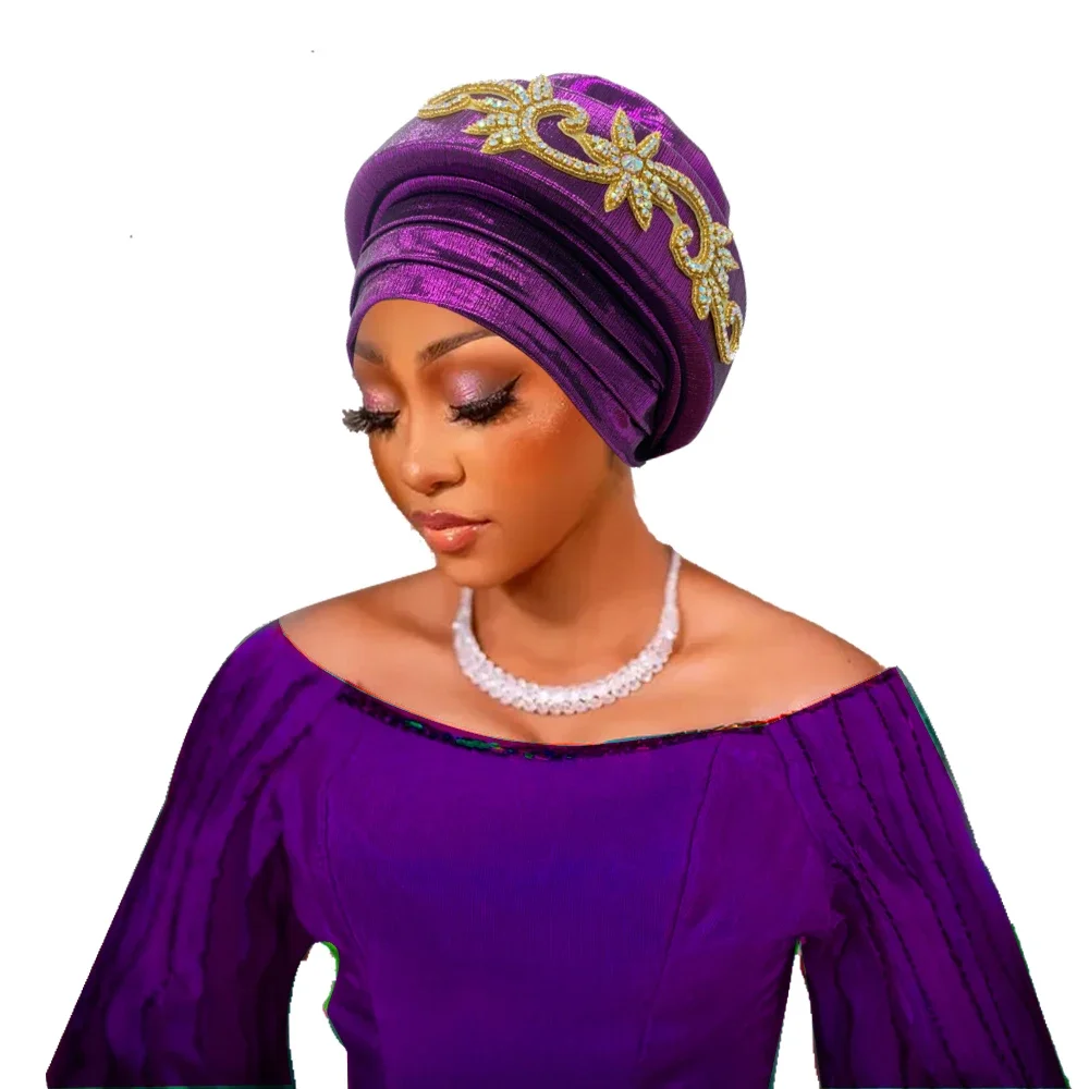 Multi-layer African Headtie Diamonds Turban Cap for Women Wedding Party Auto Gele Lady's Head Wraps Nigeria Female Headgear
Multi-layer African Headtie Diamonds Turban Cap for Women Wedding Party Auto Gele Lady's Head Wraps Nigeria Female Headgear