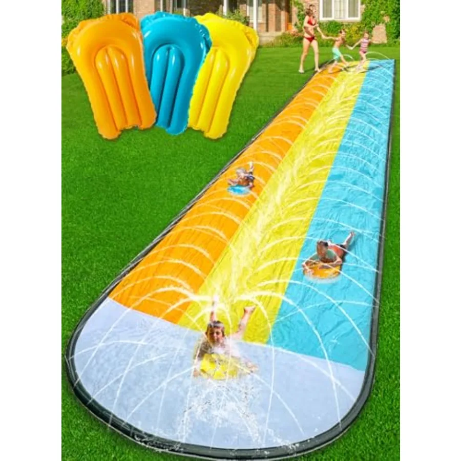 Slip and Water SlipWater Slide for Backyard 22ft3 Lane Color-BlockSurrounding Sprinkler Summer Toys for Outdoor with 3 Bodyboar
Slip and Water SlipWater Slide for Backyard 22ft3 Lane Color-BlockSurrounding Sprinkler Summer Toys for Outdoor with 3 Bodyboar